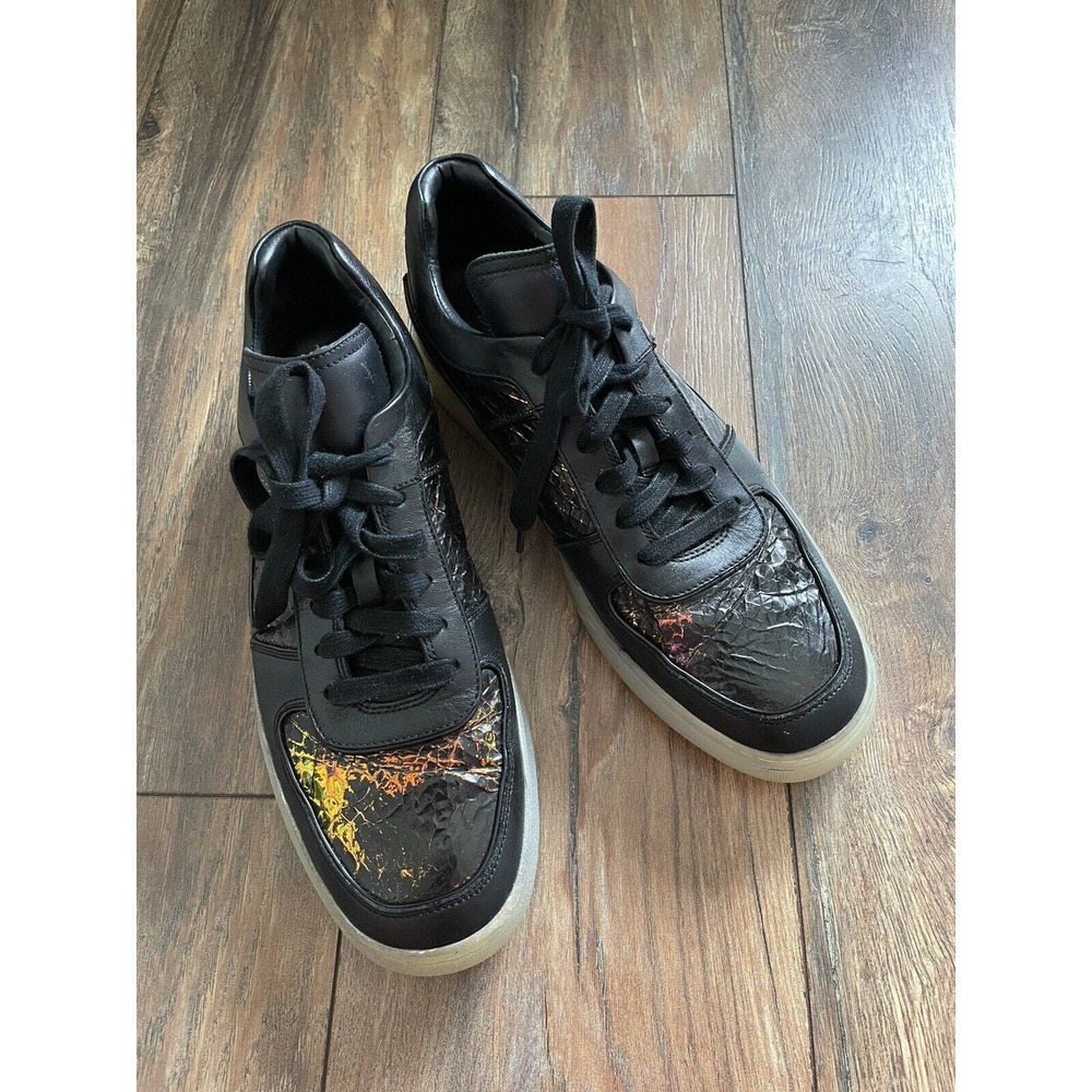 Alejandro Ingelmo Shoes 11 Toby black RARE Metallic Leather Sneakers